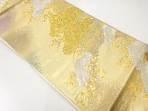 リサイクル　流水に笠松模様織出し袋帯